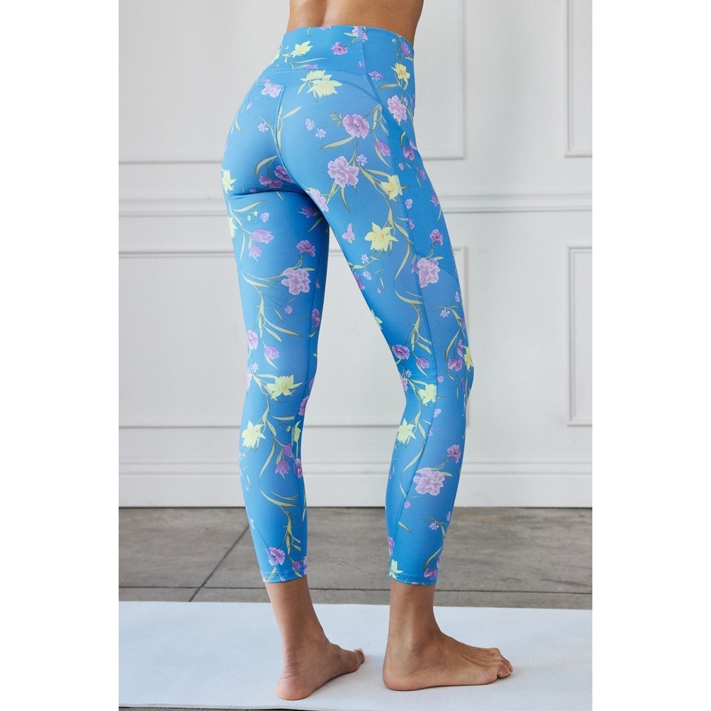 Fabletics Oasis PureLuxe Blue Floral Daffodil Dream / Women's XL - Picture 2 of 4